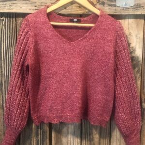 Frye V-Neck Sweater in Rich Burgundy